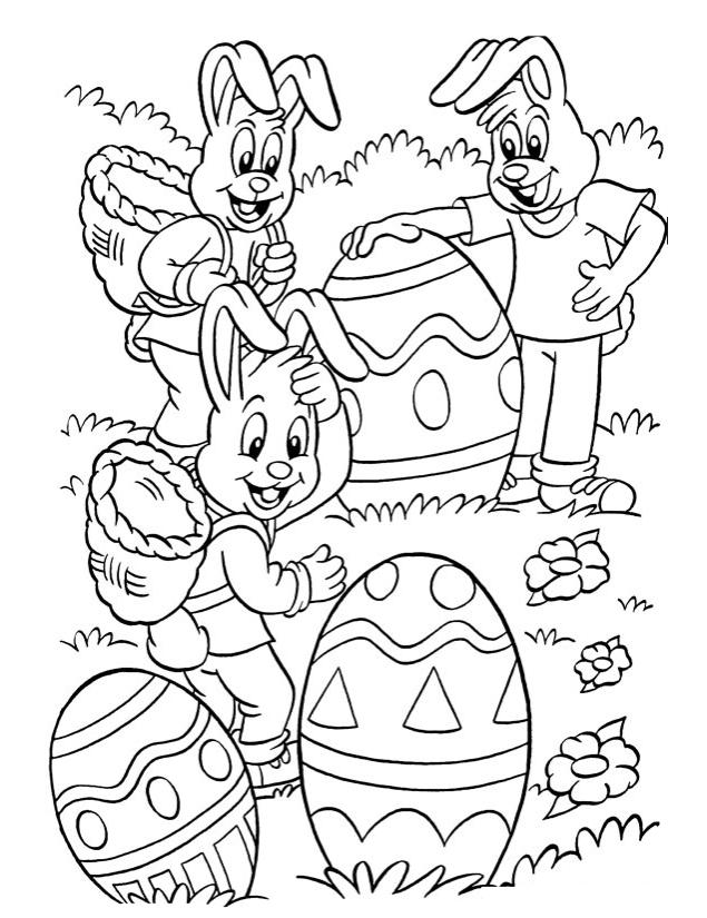 coloriage lapin de paques a imprimer