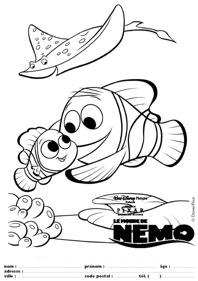 coloriage le monde de nemo