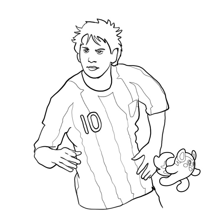 coloriage lionel messi