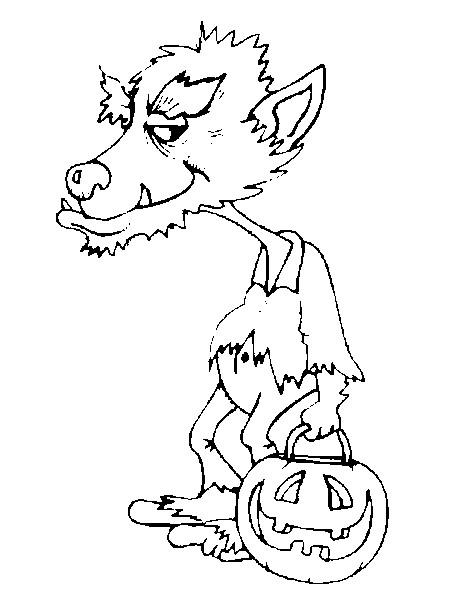 coloriage loup garou