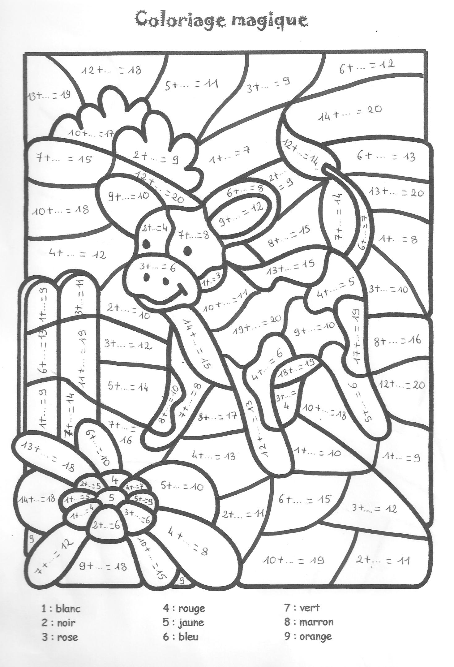 Inspiration Coloriage Magique Avec Soustraction Cp Coloriage Magique Chiffres Romains