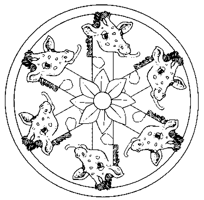 coloriage mandala animaux