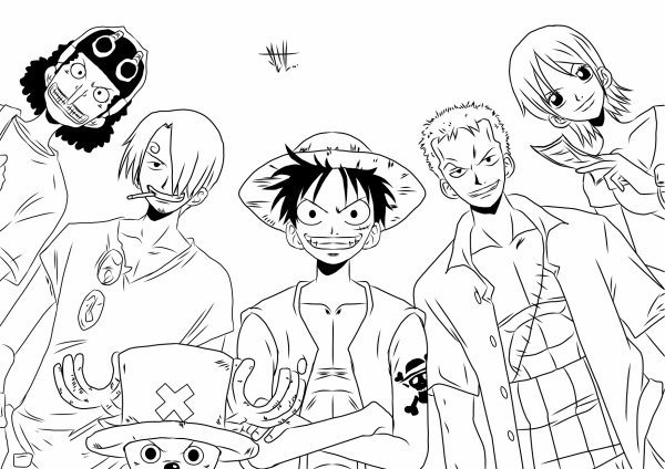 19 dessins de coloriage Manga One Piece à imprimer