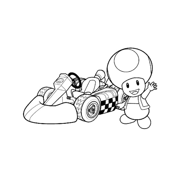 mario kart dessin coloriage