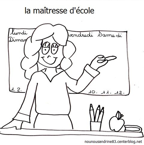 99 dessins de coloriage Merci Maitresse à imprimer