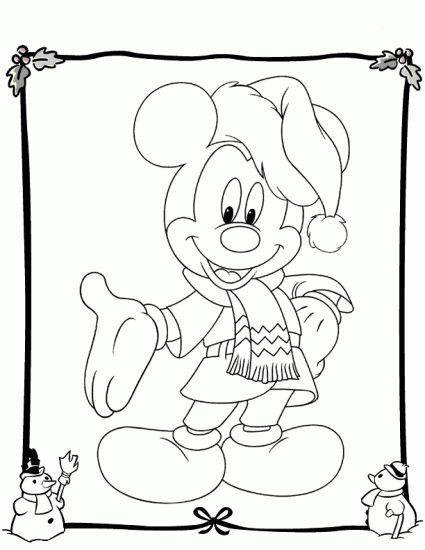 coloriage mickey noel