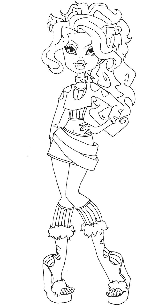 coloriage monster high clawdeen