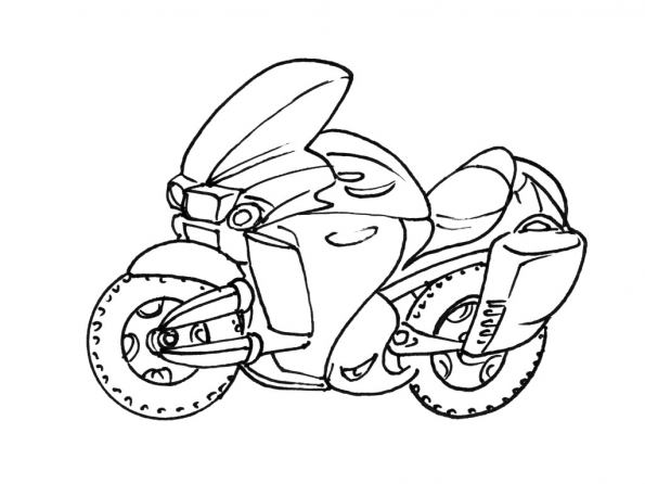 coloriage moto de police