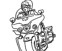 coloriage moto police