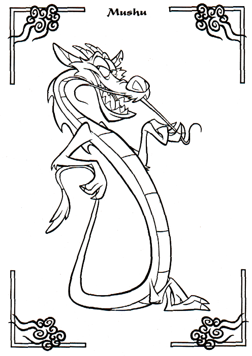 coloriage mulan mushu