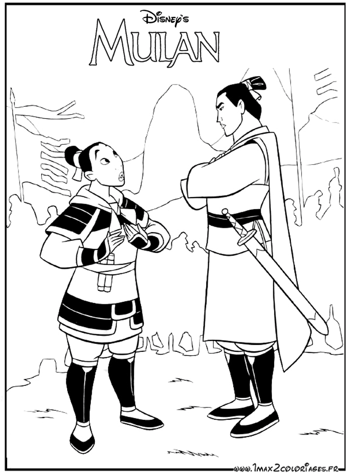 dessin mulan a imprimer gratuit