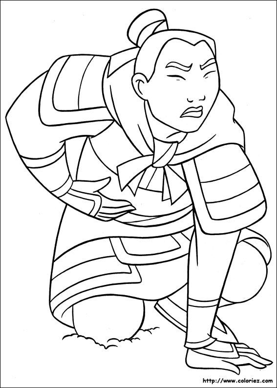 coloriage mulan a imprimer gratuit