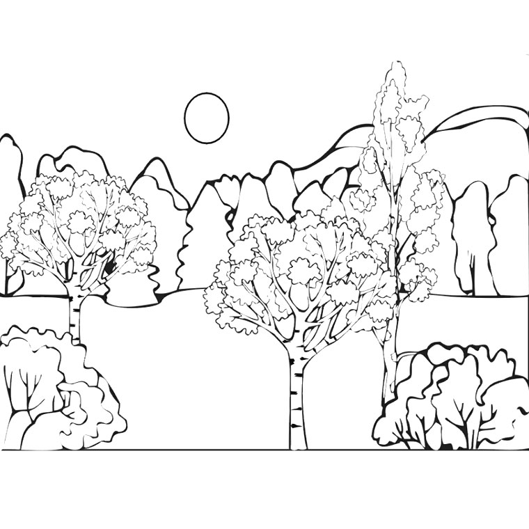 coloriage paysage ete