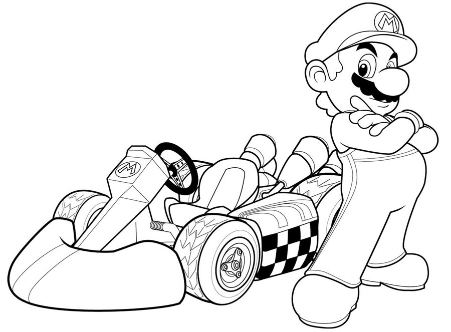 coloriage personnage mario kart