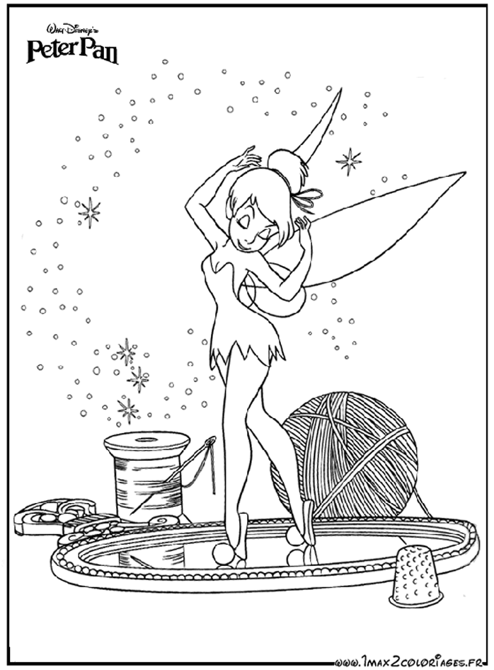 coloriage peter pan et clochette