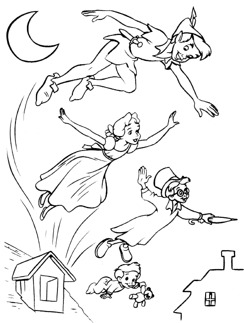 coloriage peter pan et clochette