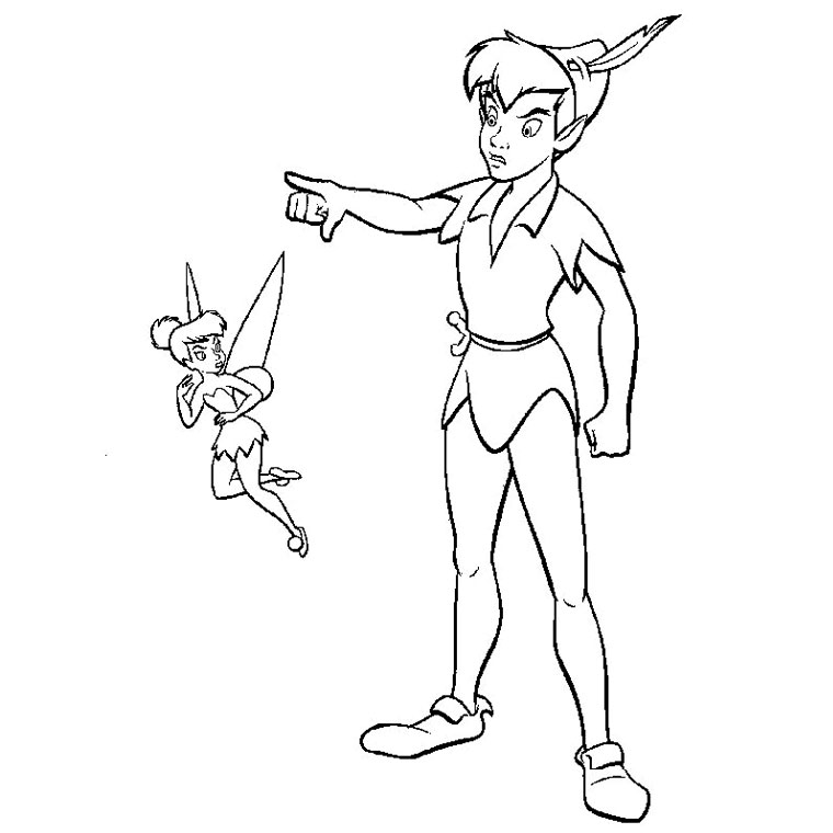 coloriage peter pan et clochette