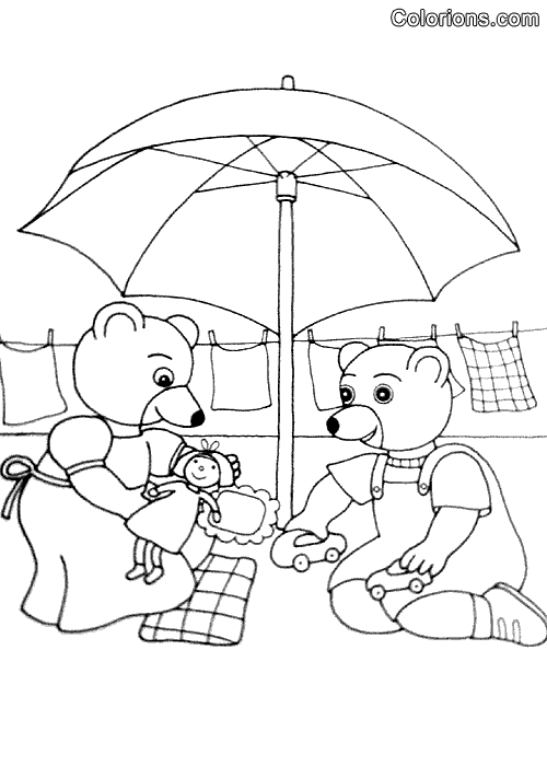 coloriage petit ours brun ecole