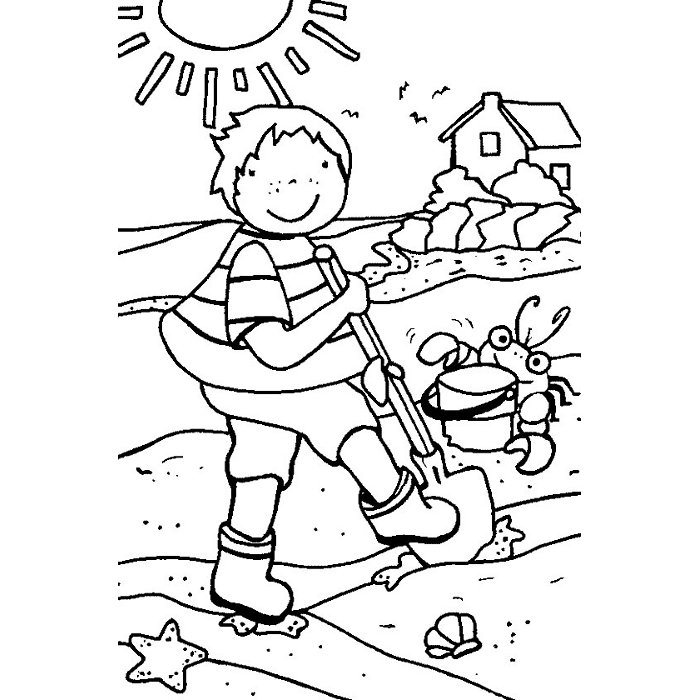 coloriage plage maternelle