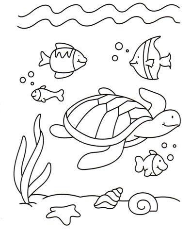 coloriage plage pour maternelle