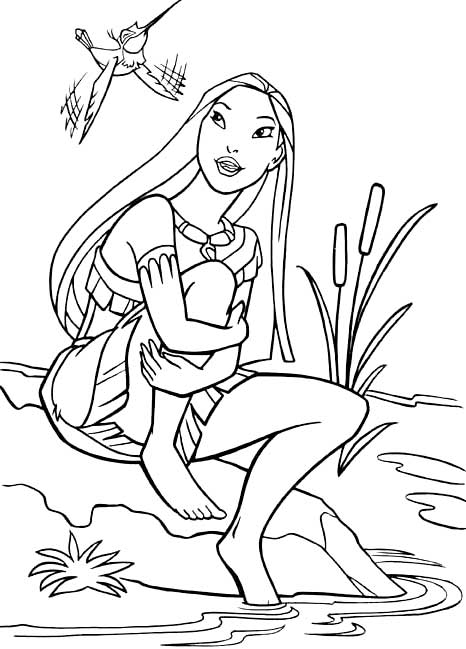 coloriage pocahontas a imprimer