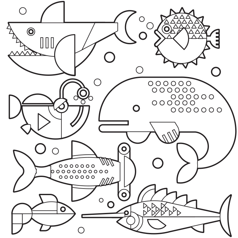 coloriage poisson avril gratuit