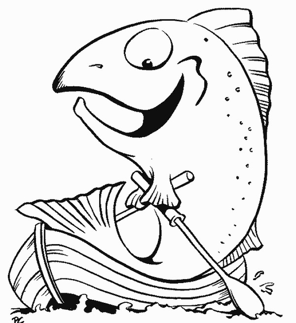 coloriage poisson avril maternelle