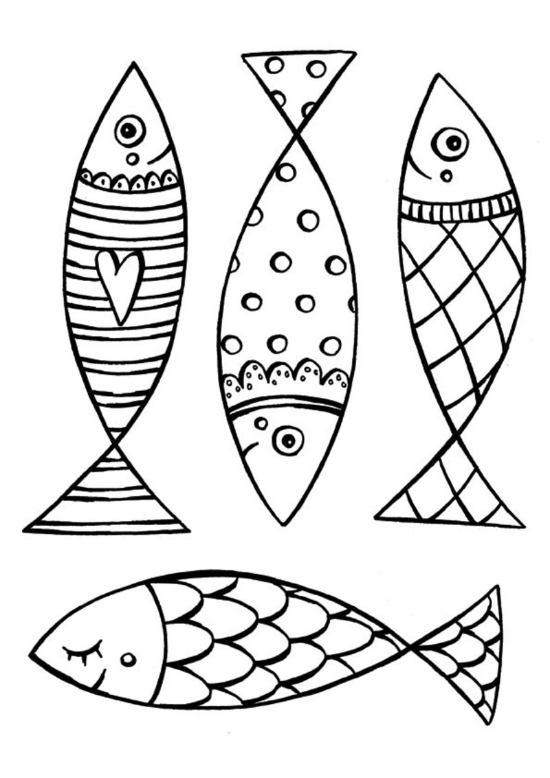 coloriage poisson avril maternelle