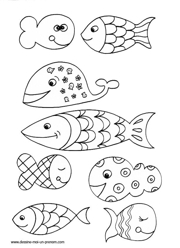 coloriage poisson avril maternelle