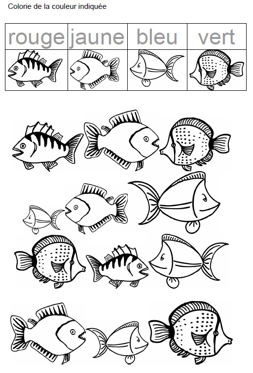 coloriage poisson avril maternelle