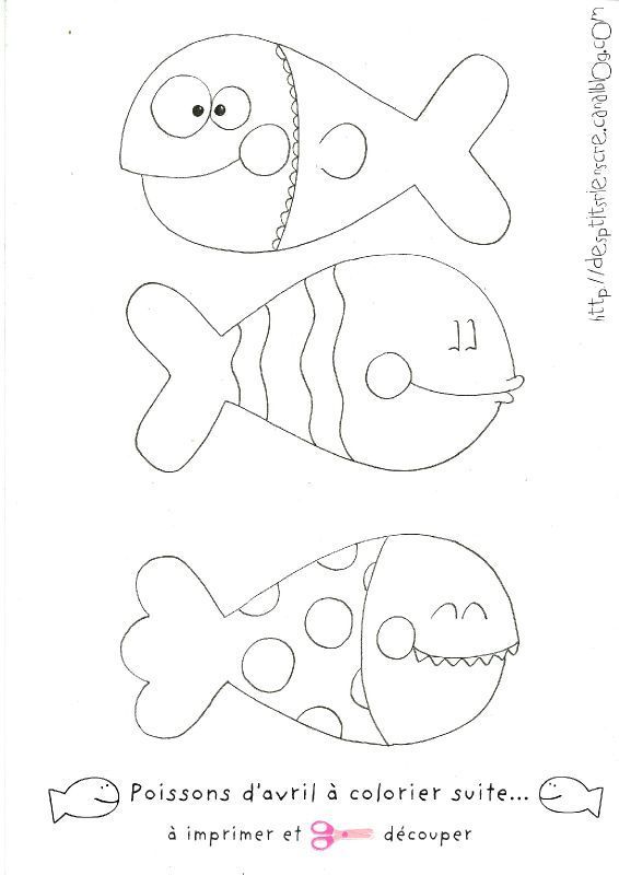 coloriage poisson avril maternelle