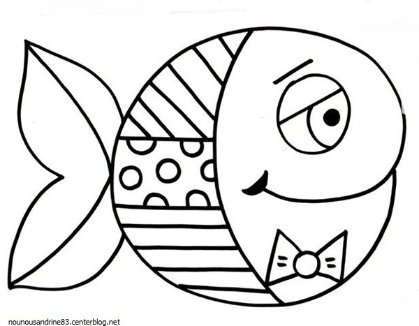 coloriage poisson avril maternelle