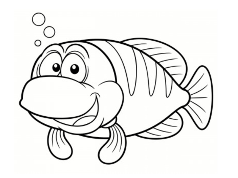 coloriage poisson davril 2 ans