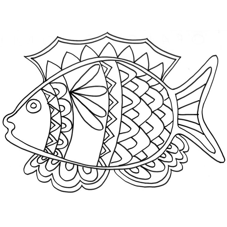 coloriage poisson davril rigolo