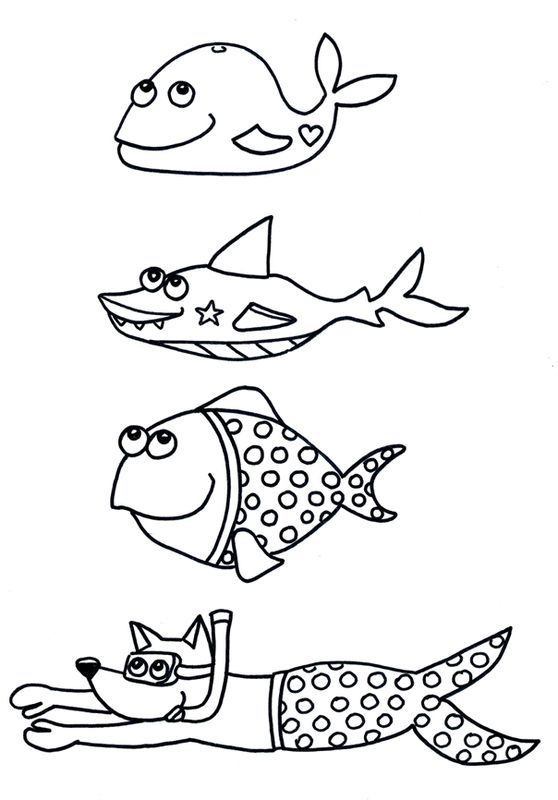 coloriage poisson davril rigolo