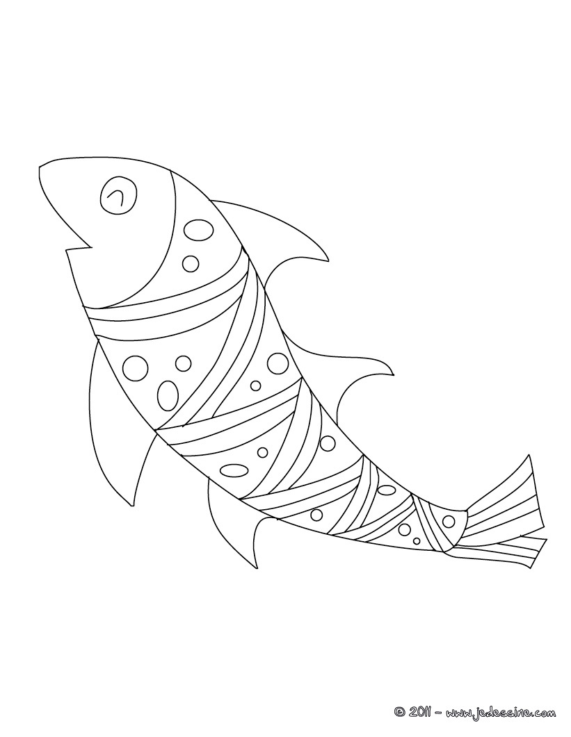 coloriage poisson rouge