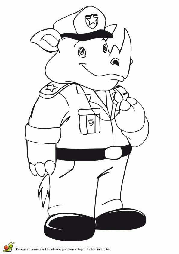 coloriage policier a imprimer