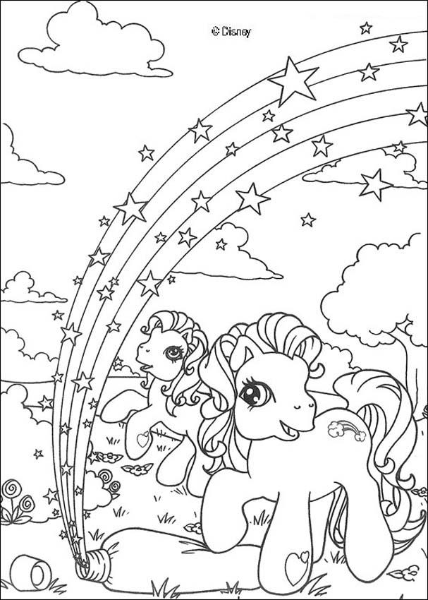 coloriage poney arc en ciel