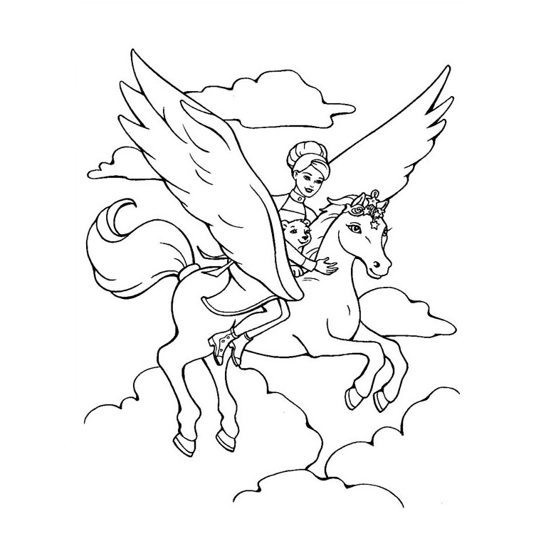 coloriage poney magique