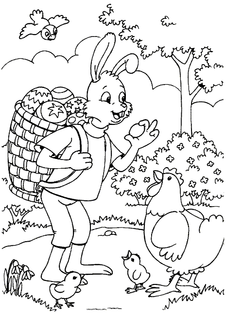 coloriage poule de paques