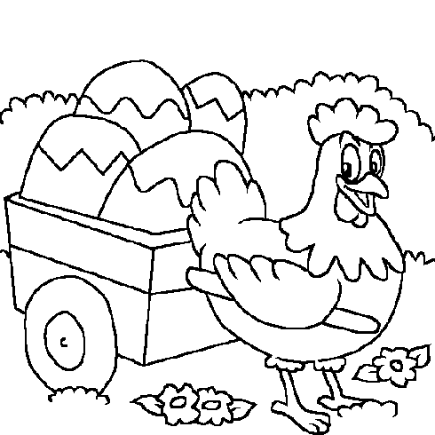 coloriage poule de paques