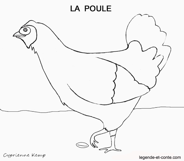 coloriage poule rousse