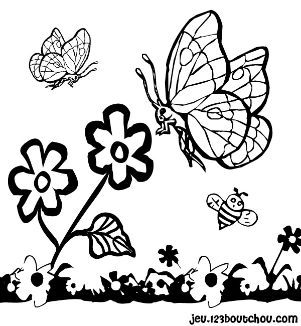 coloriage printemps fleurs