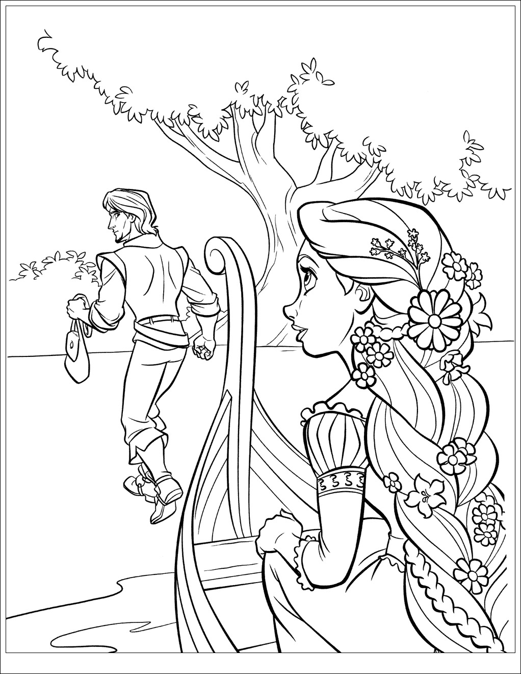 Coloriage Disney Raiponce Et son Prince  30000 ++ collections de pages