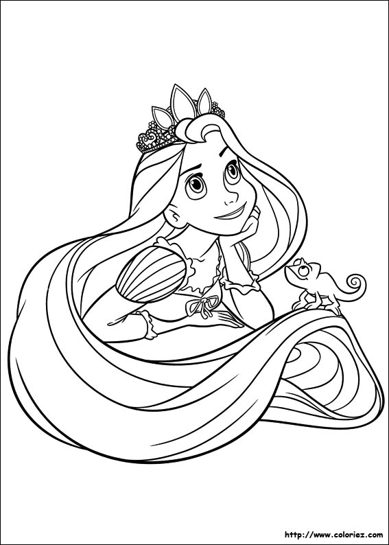 coloriage raiponce pascal