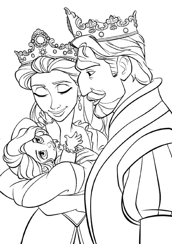 coloriage raiponce et flynn