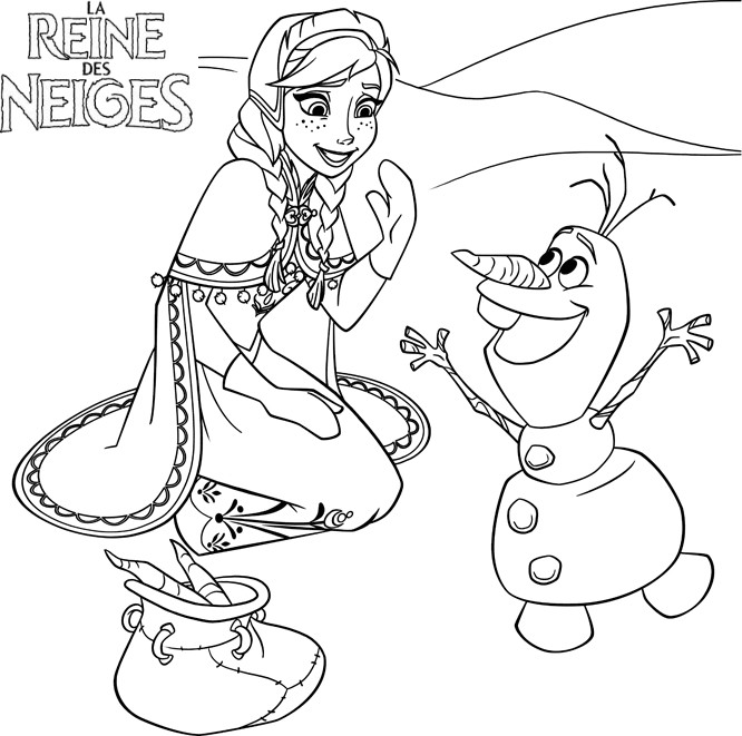 coloriage reine des neiges anna