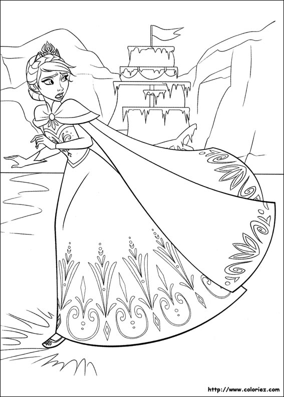 coloriage reine des neiges disney gratuit