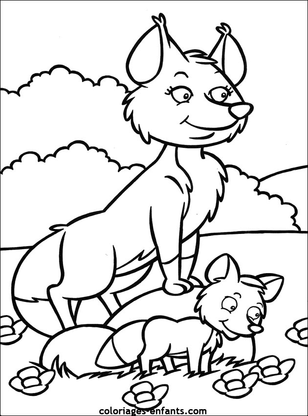 coloriage renard a imprimer gratuit