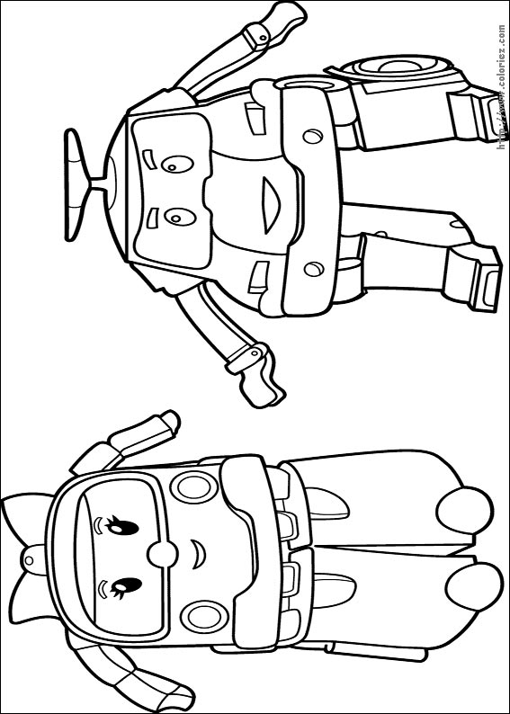 14 dessins de coloriage Robocar Poli Ambre à imprimer